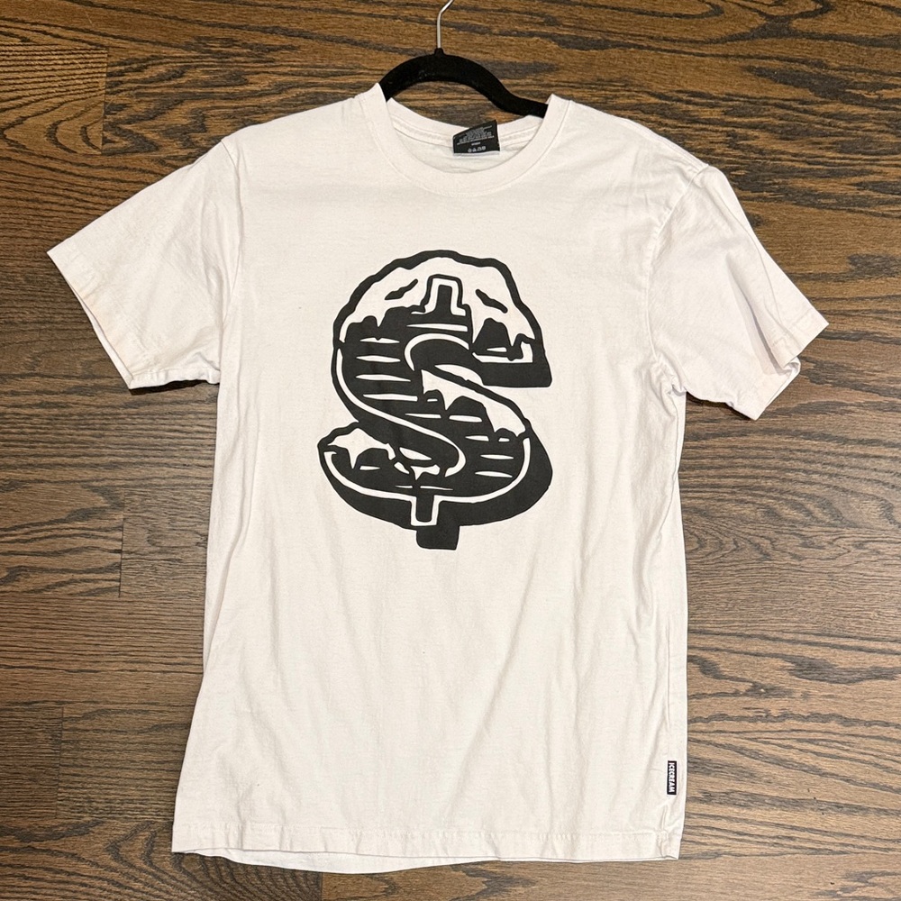 Icecream White Tee with Black Dollar Graphic